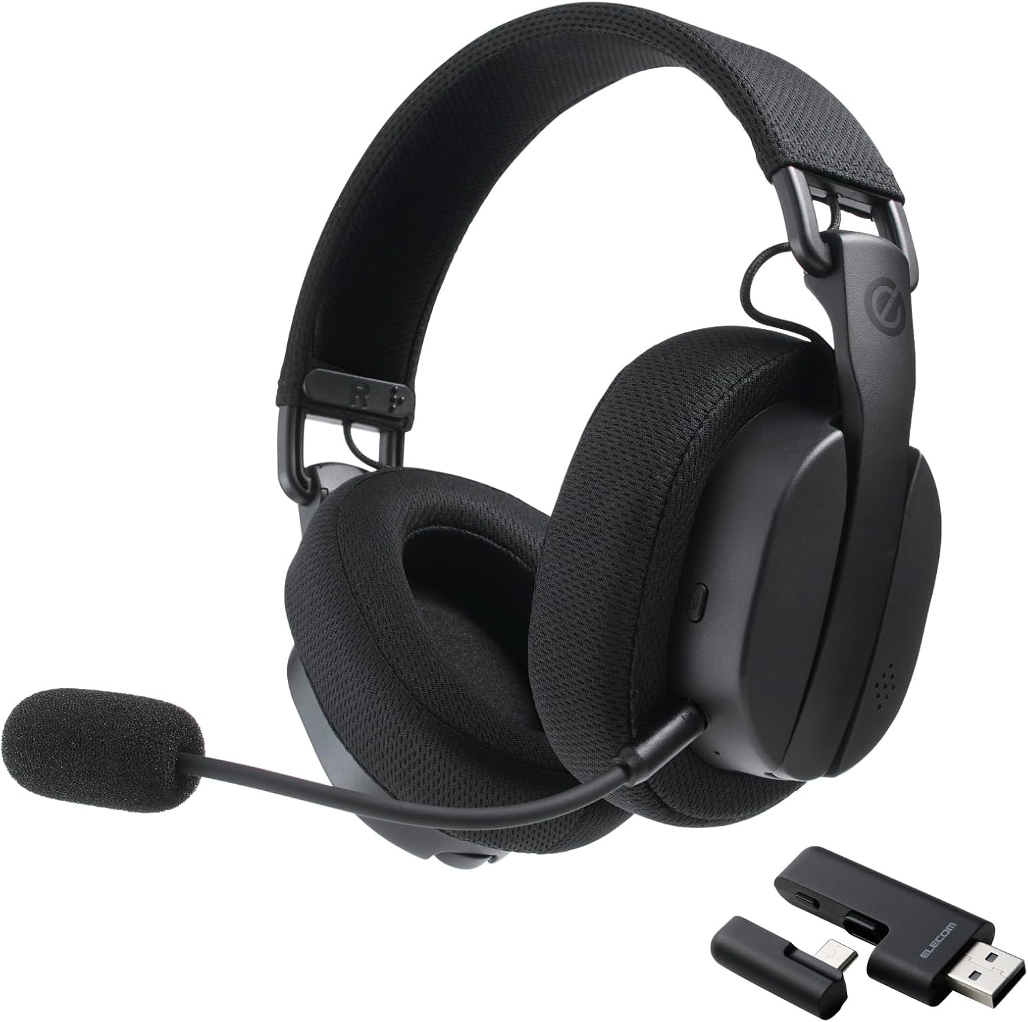 Detalle de エレコム HS-GH60OBK-EC ゲーミングヘッドセット 174g・2.4GHz/Bluetooth・2音質モード