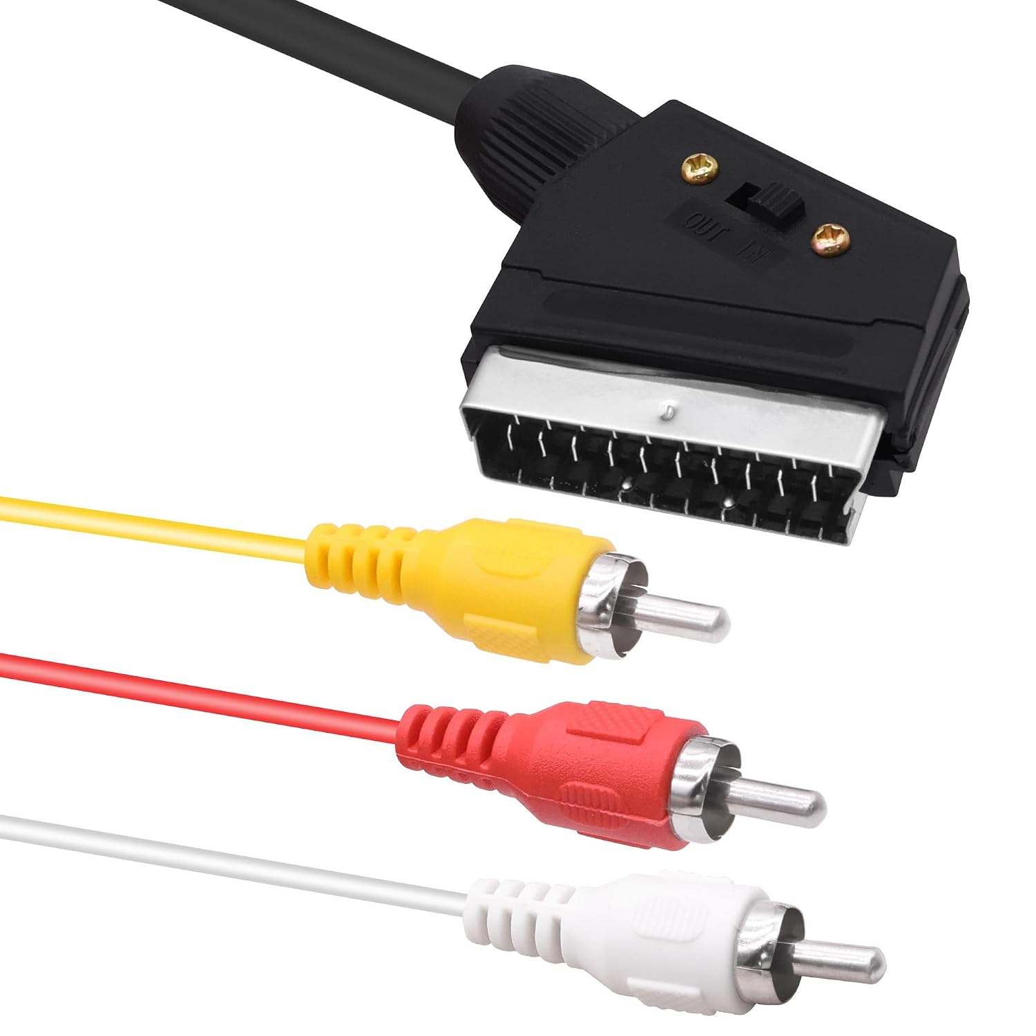 Detalle de YARCHONN SCART to 3 RCA Cable Lead Converter Adapter (2-pack) 1.5m