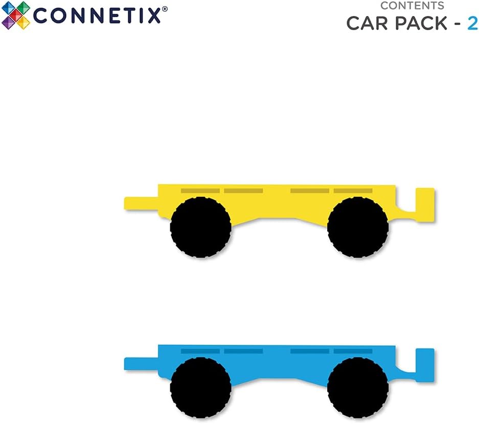 Detalle de CONNETIX – Pack de 2 tuiles magnétiques « Voiture » Arc-en-Ciel