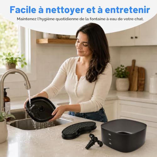 Thumbnail 7 de Fontaine à Eau Nenozi pour Chats et Chiens - 2,2 L, Pompe Ultra-Silencieuse et Filtration Triple