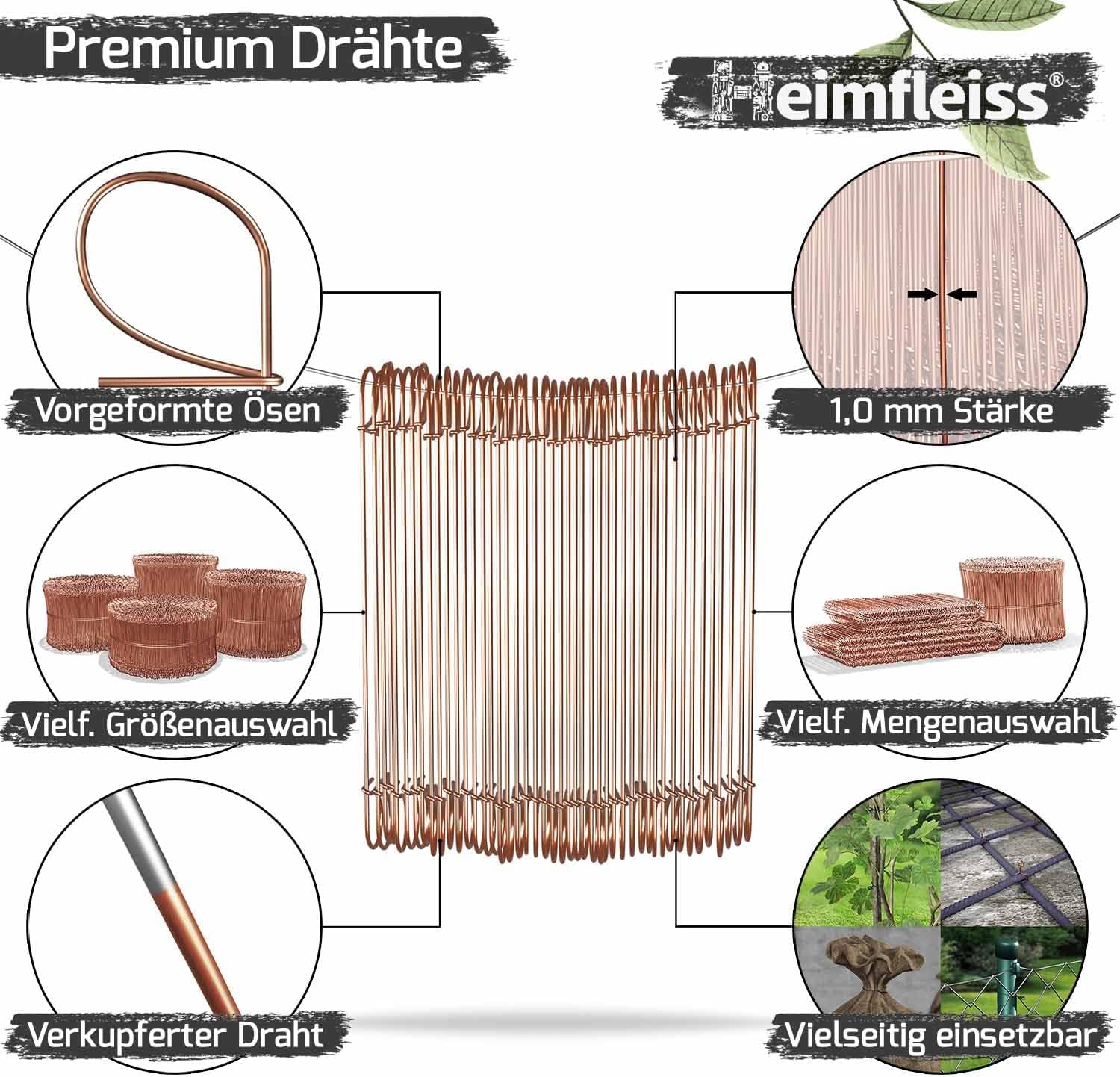 Thumbnail 3 de Heimfleiss Drillapparat Driller + verkupferter Rödel Draht 1,0 x 100-160 mm (250 Stk.) – hochwertiges Set