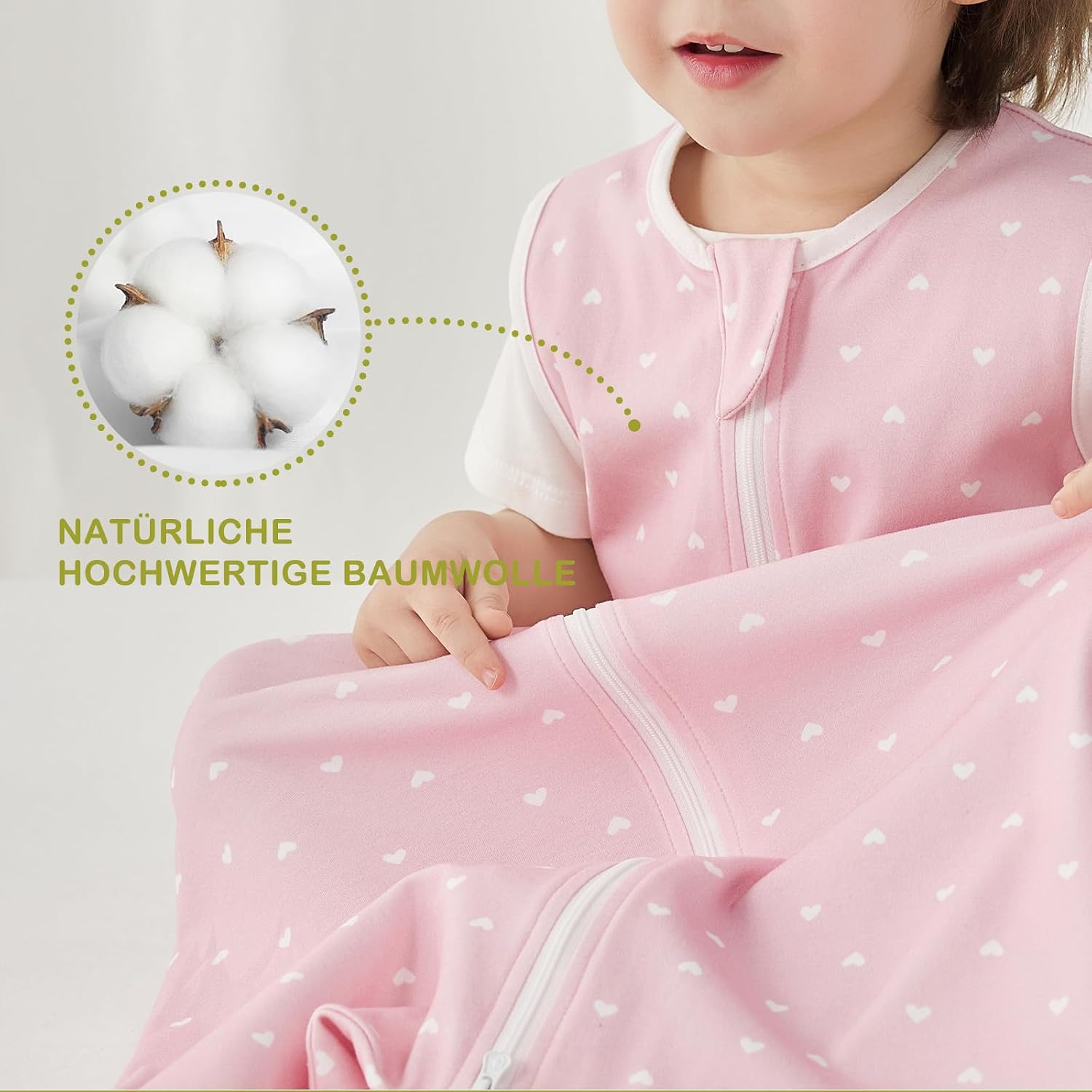 Detalle 2 de Nivolltha 2er Pack Baby Schlafsack 1.0 TOG – 100% Baumwolle, Frühling/Herbst, Größe S