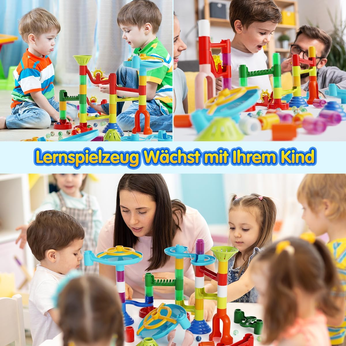 Detalle de Murmelbahn 110PCS Kugelbahn Spielset 🎲