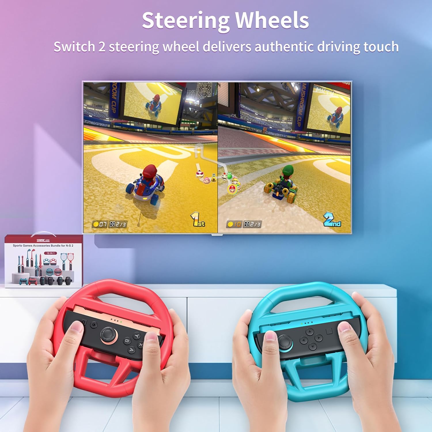 Detalle de STARTRC GAMES Switch 2 Sports Accessories Bundle (2025) – 14 in 1 family party pack for motion sports