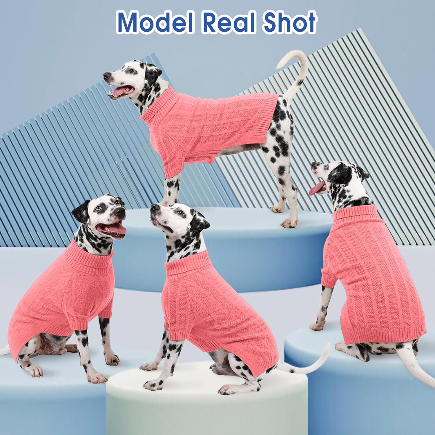 Thumbnail 6 de Queenmore Dog Jumper Soft & Cozy Knitwear – Pink, Medium (M)