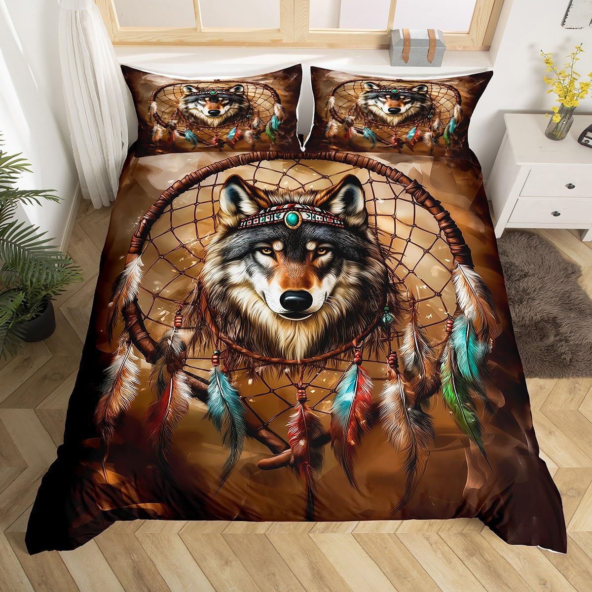 Thumbnail 5 de Homewish Wolf Bettwäsche-Set 135x200 für Kinder mit 3D-Tierdruck (Bettbezug + Kissenbezug)