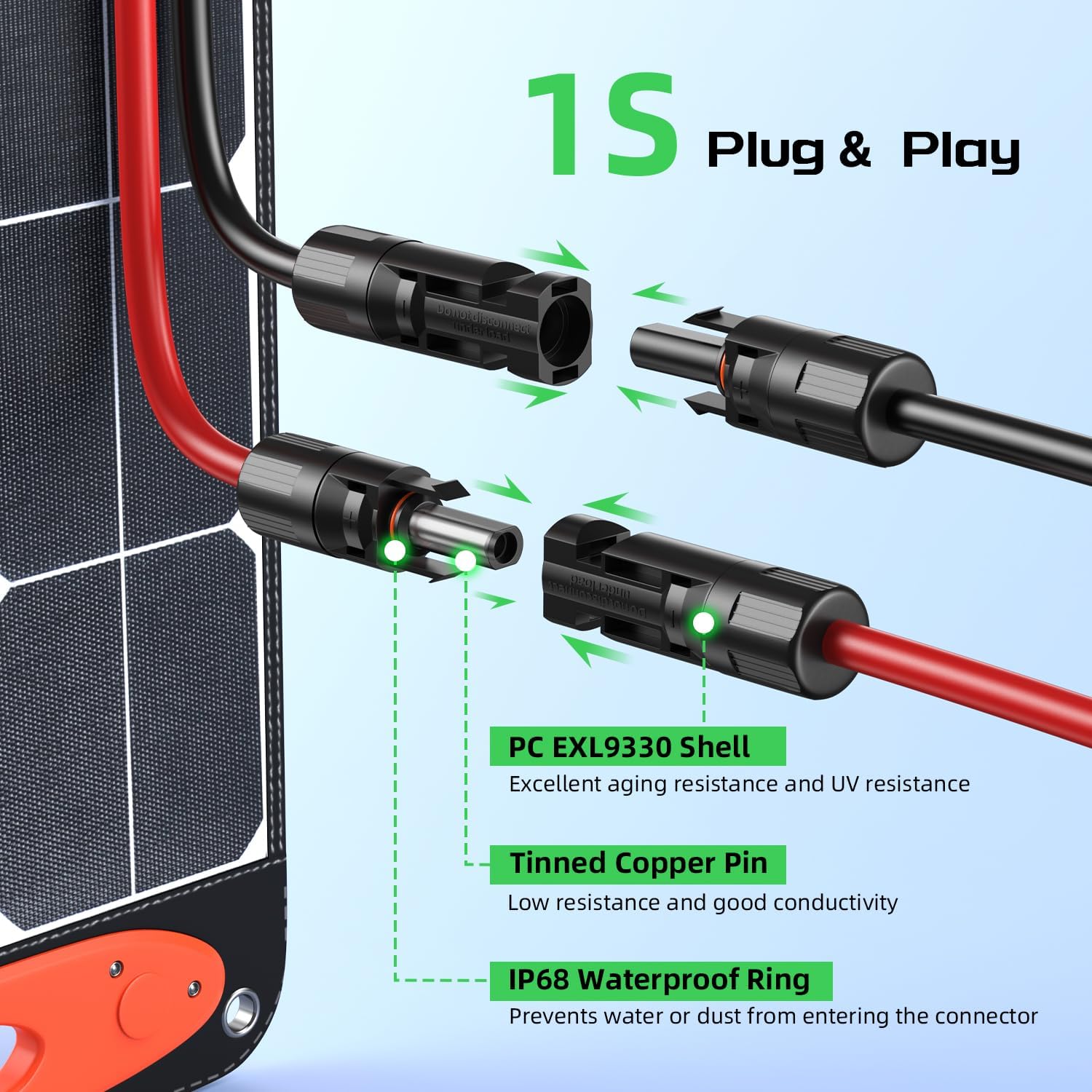 Thumbnail 5 de Bateria Power Solar to XT60 Charge Extension Cable 10AWG 25Ft