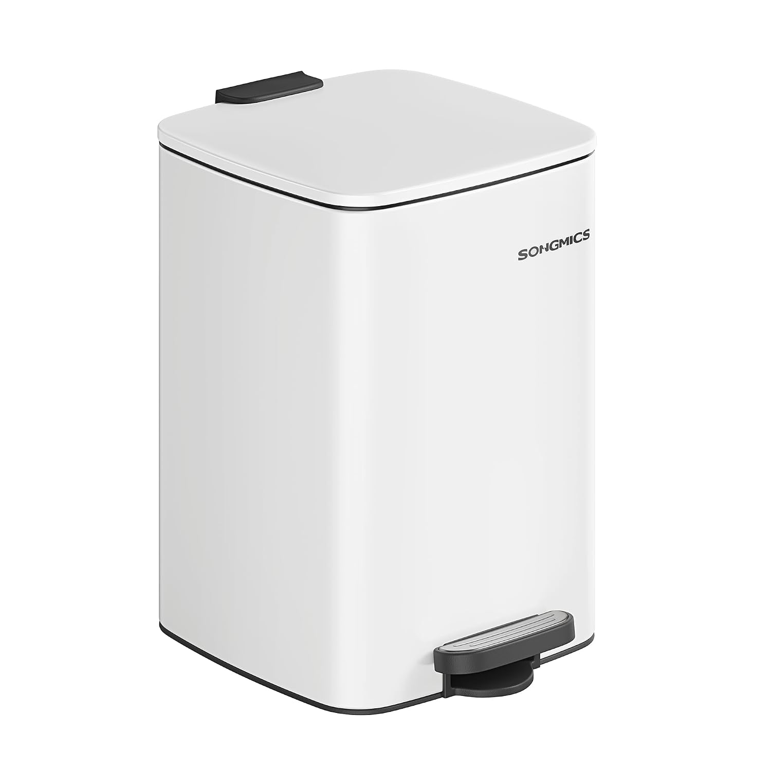 Detalle de SONGMICS LTB592W02 Steel Pedal Bin, 20 L, Cloud White, Soft-Close Lid