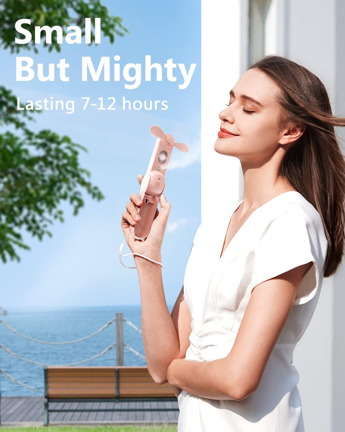 Thumbnail 2 de SWEETFULL Misting Fan Portable: Compact Handheld Personal Mister with 2000mAh Battery (Pink)