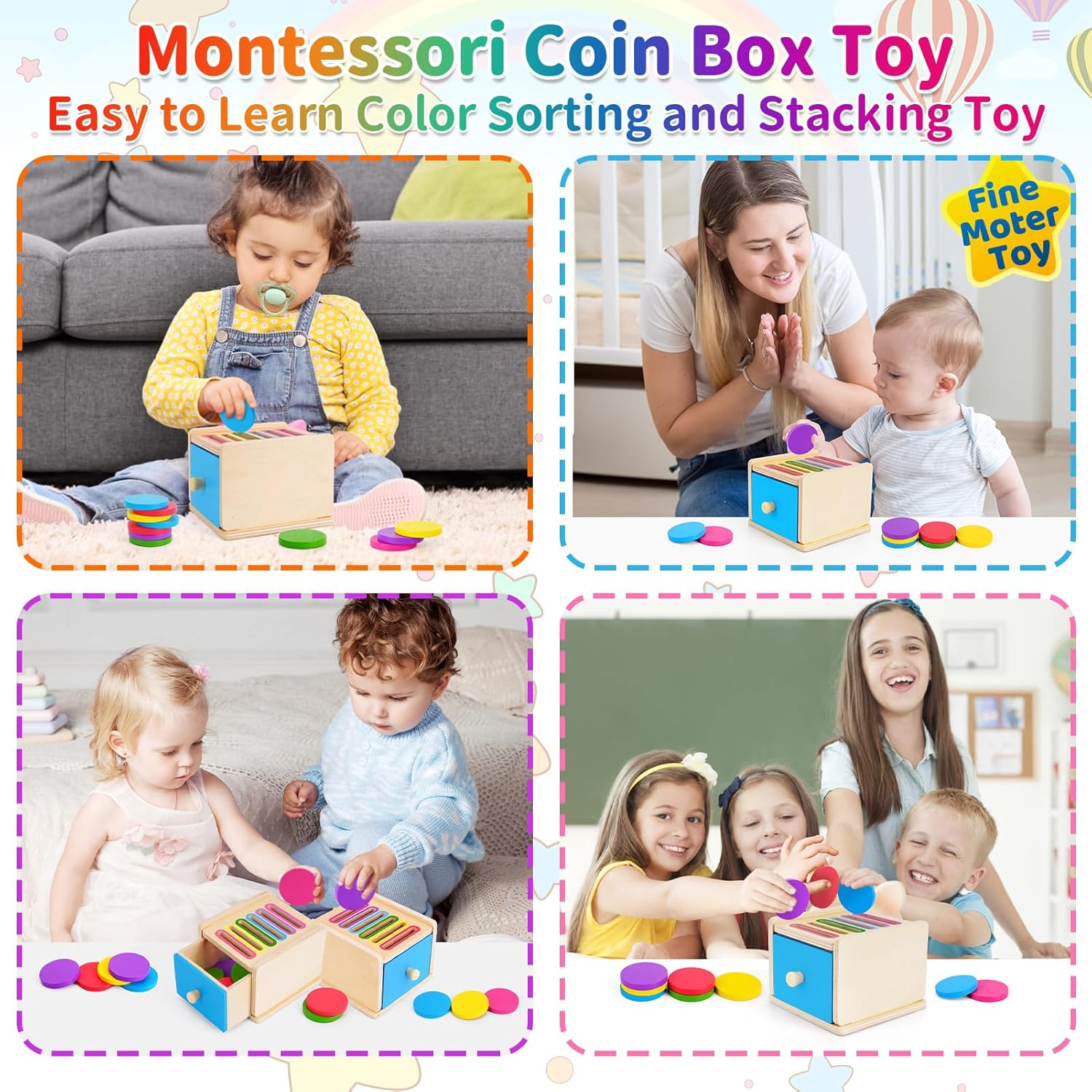 Thumbnail 5 de FCSONU Montessori Coin Box Toy for 1-3 yrs