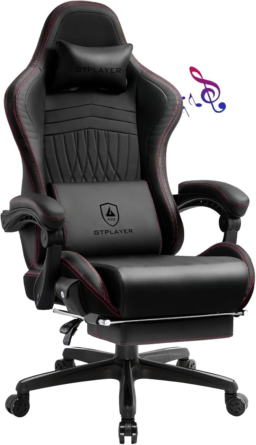 Detalle de GTPLAYER Silla Gaming Ergonómica con Reposapiés 300 kg
