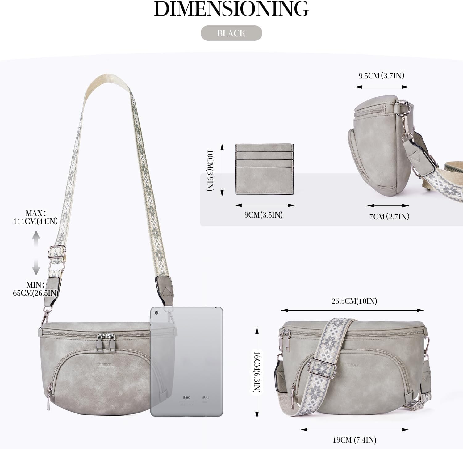 Thumbnail 5 de MUIIKOLA kleine Umhängetasche für Damen – Crossbody/Bauchtasche mit RFID-Kartenetui