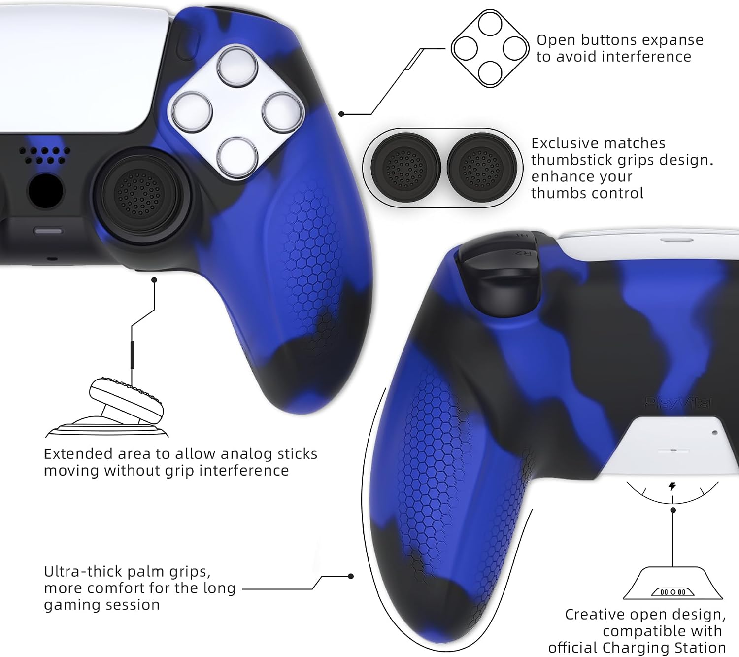 Thumbnail 6 de playvital Ninja Edition PS5 Controller Cover