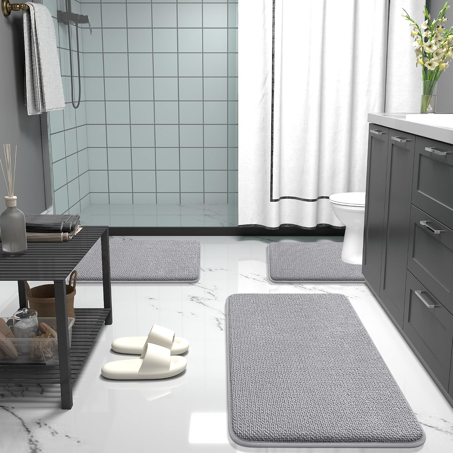 Thumbnail 6 de OLANLY Thick Memory Foam Bath Mat 30x20