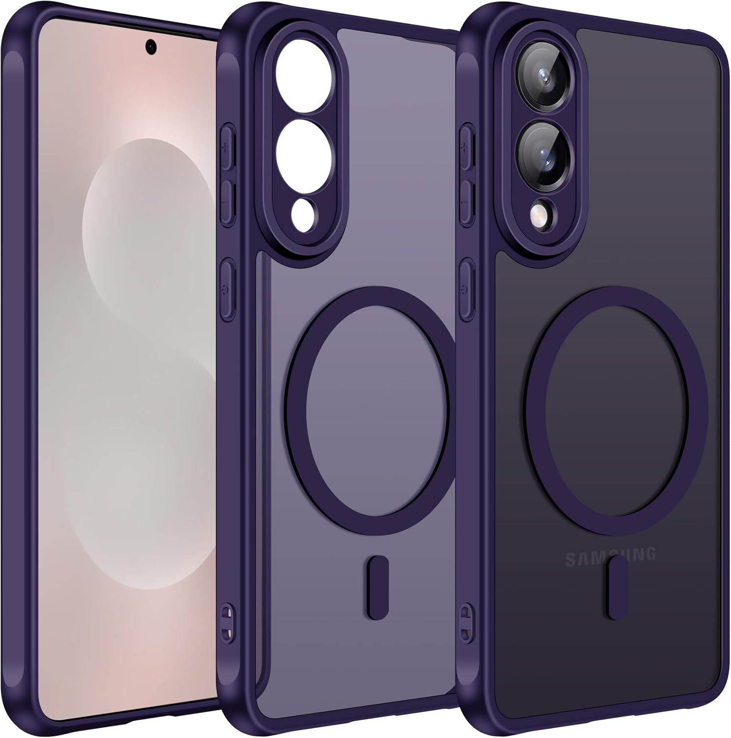 Detalle de iVoler Cover magnetica per Samsung Galaxy S25 Edge 5G, protezione antiurto viola