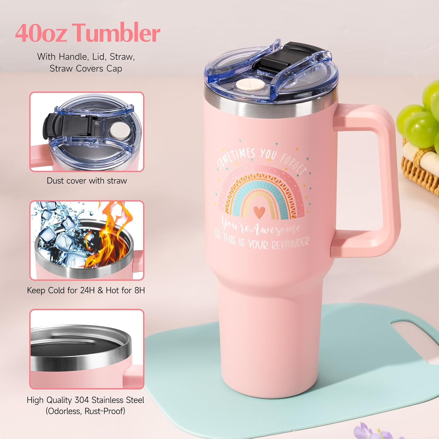 Detalle 2 de Suhctuptx Birthday Gift Set 40 oz Tumbler