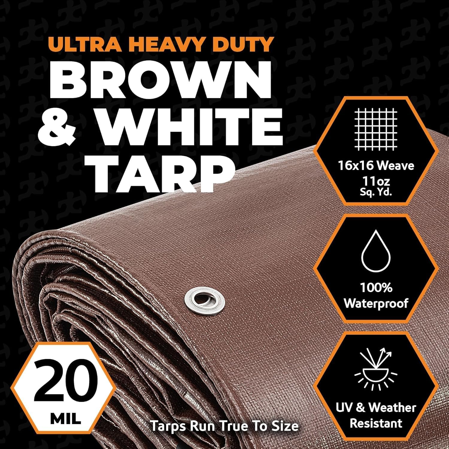 Detalle de Xpose Safety 6' x 8' Ultra Heavy Duty Tarp (20 Mil) – All-Weather Waterproof Cover