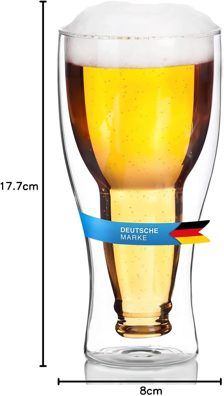 Thumbnail 6 de Dimono 330 ml Double-Walled Beer Glass with Inverted Bottle Design