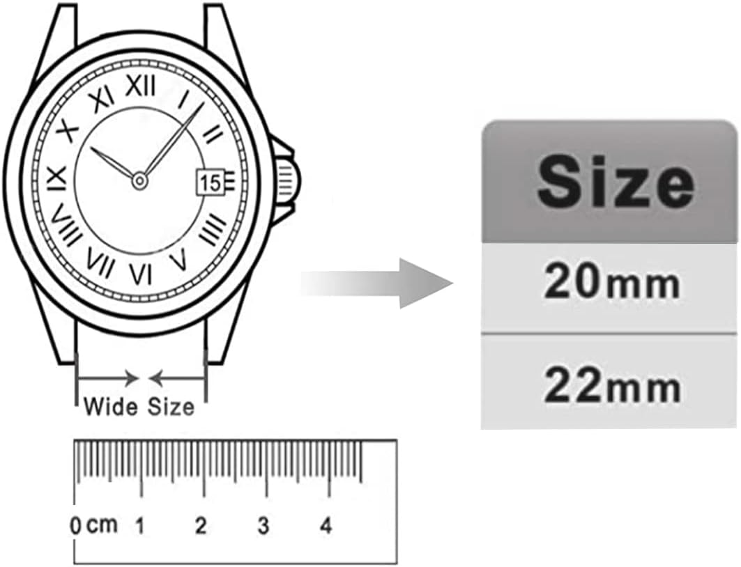 Detalle de MUENShop 20mm Stainless Steel Watch Strap for Samsung Galaxy Watch 3 (41mm) and Similar 42mm Models