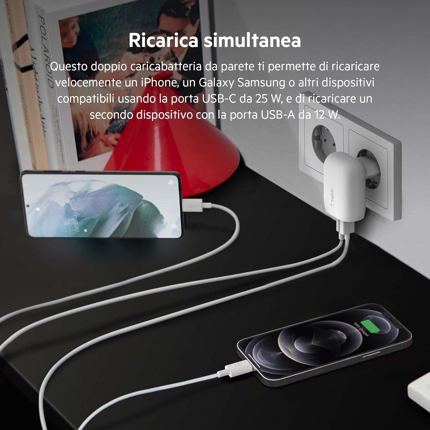 Thumbnail 2 de Belkin Doppio caricabatteria 37 W USB-C PPS
