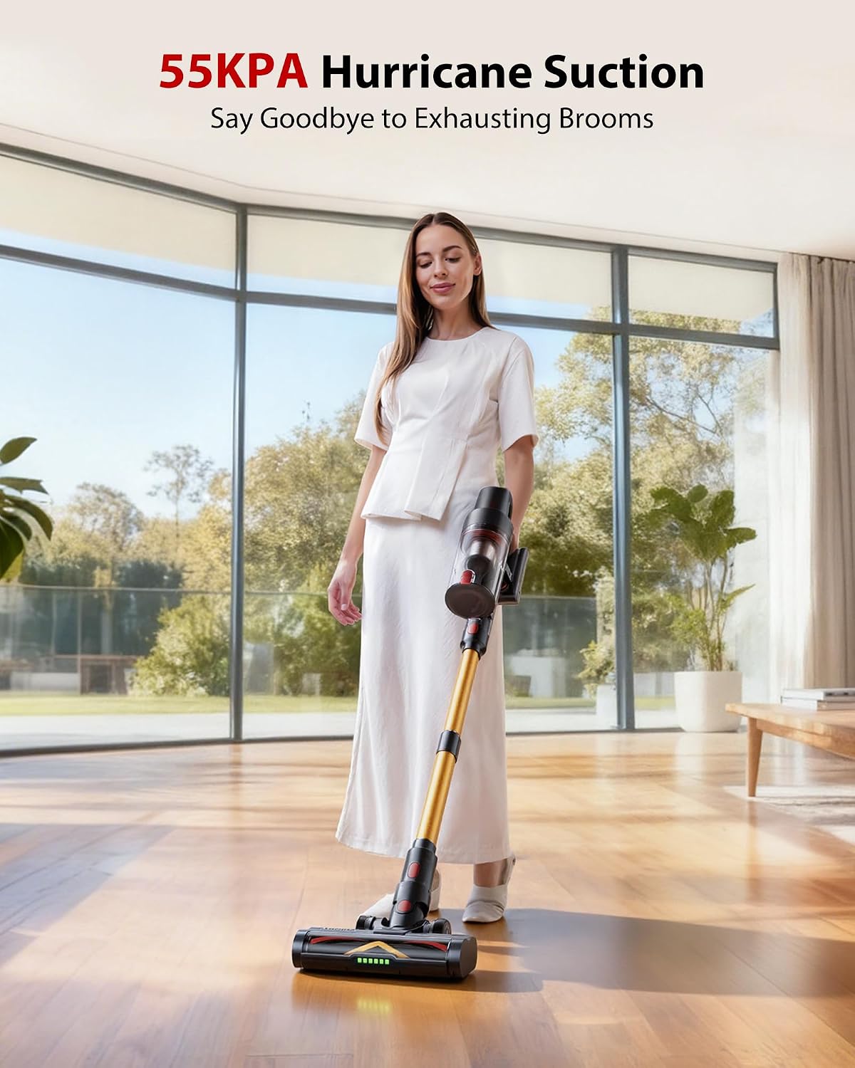 Detalle 2 de XenonLab H015 Cordless Stick Vacuum, 55 kPa Suction, Anti-Tangle Brush