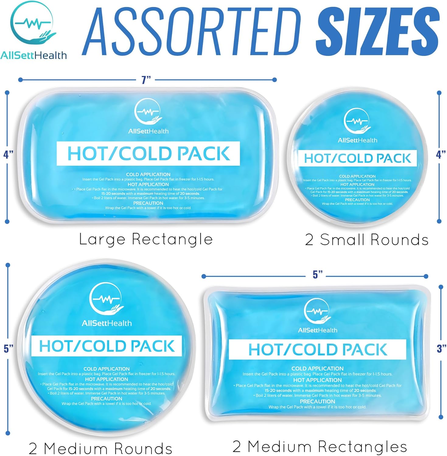 Detalle 2 de Reusable Hot and Cold Gel Ice Packs for Injuries – 7 Variety Pack (Hot & Cold Relief)