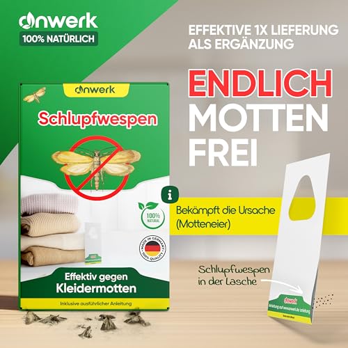 Detalle de anwerk Schlupfwespen gegen Kleidermotten – 12 Karten, 1 Lieferung