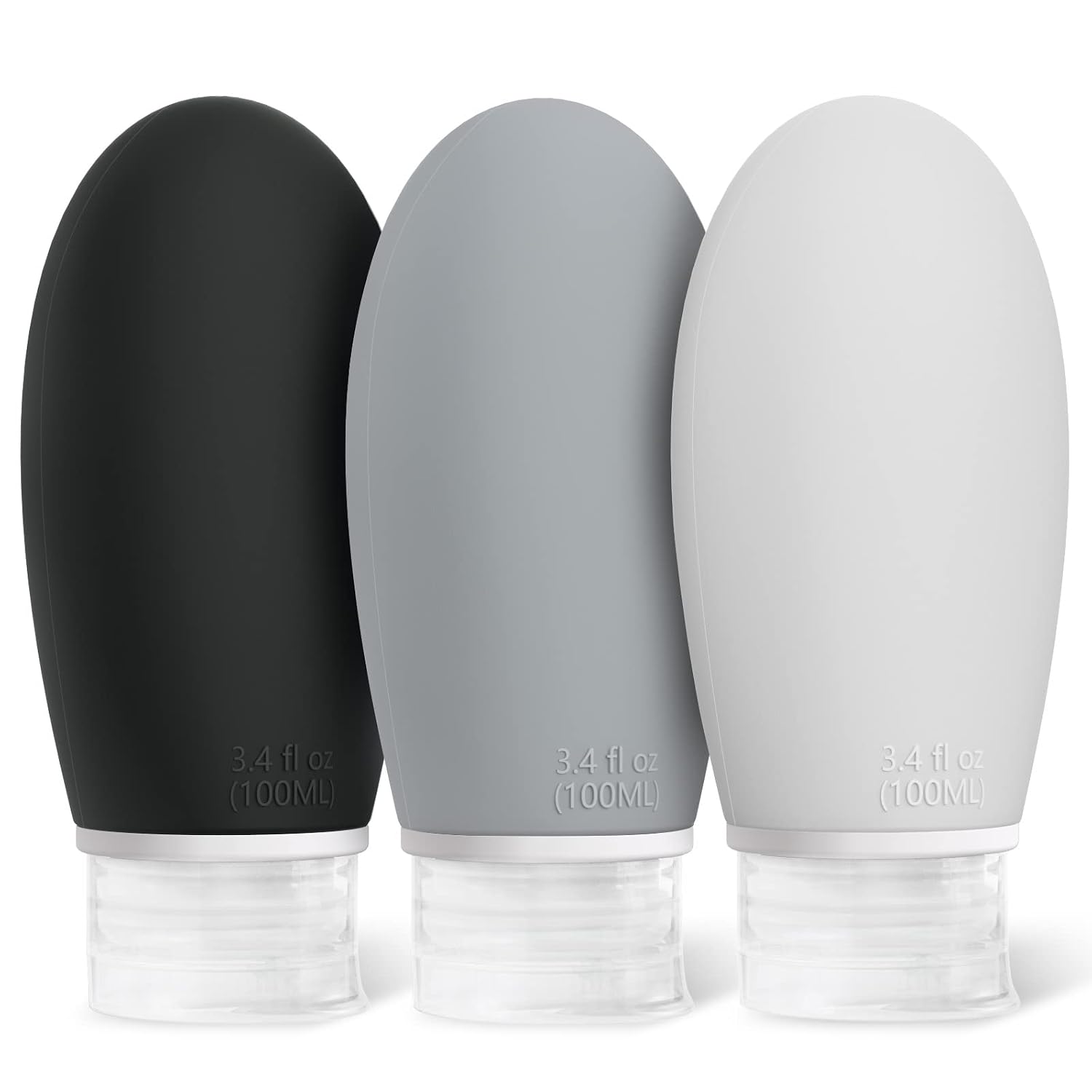 Detalle de Opret 100 ml Silikon Reiseflaschen Set, 3 Stück – Auslaufsicher, BPA-frei, TSA-geprüft