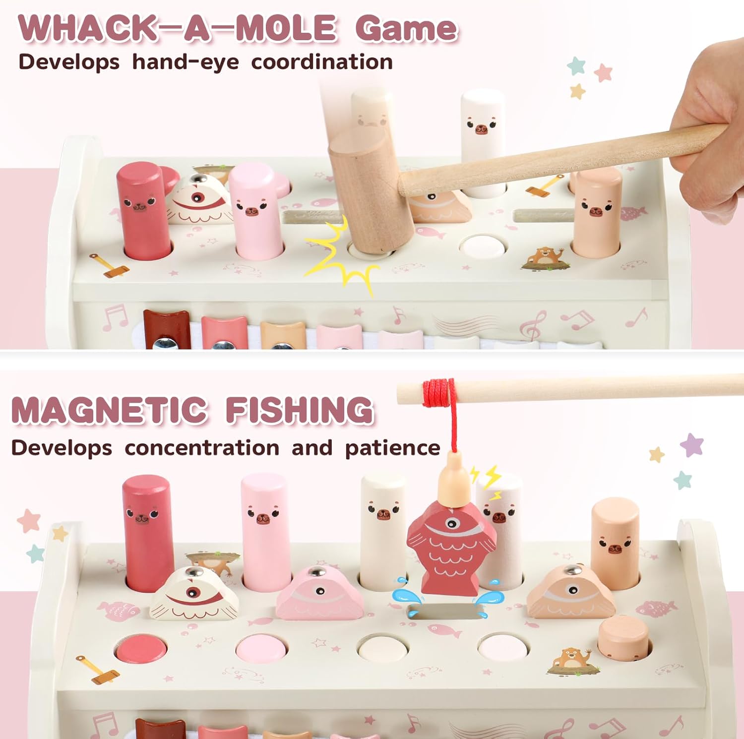 Detalle de Fajiabao 4‑in‑1 Montessori Wooden Toy for 12–18 Months