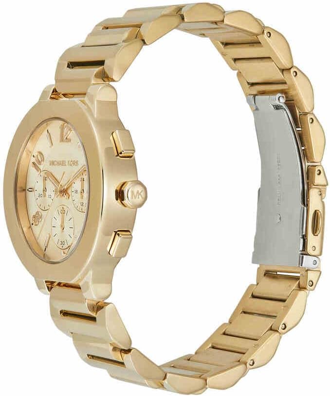 Detalle 2 de Michael Kors Damen-Uhr Analog Quarz 32029929 mit goldenem Zifferblatt