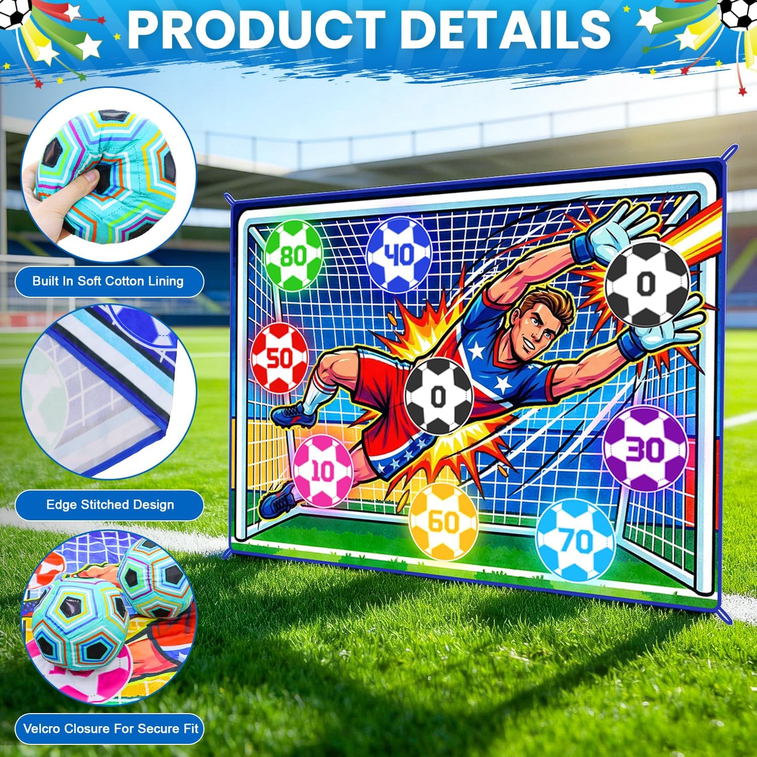 Thumbnail 3 de FANPROMS Soccer Goal Set with 2 Balls