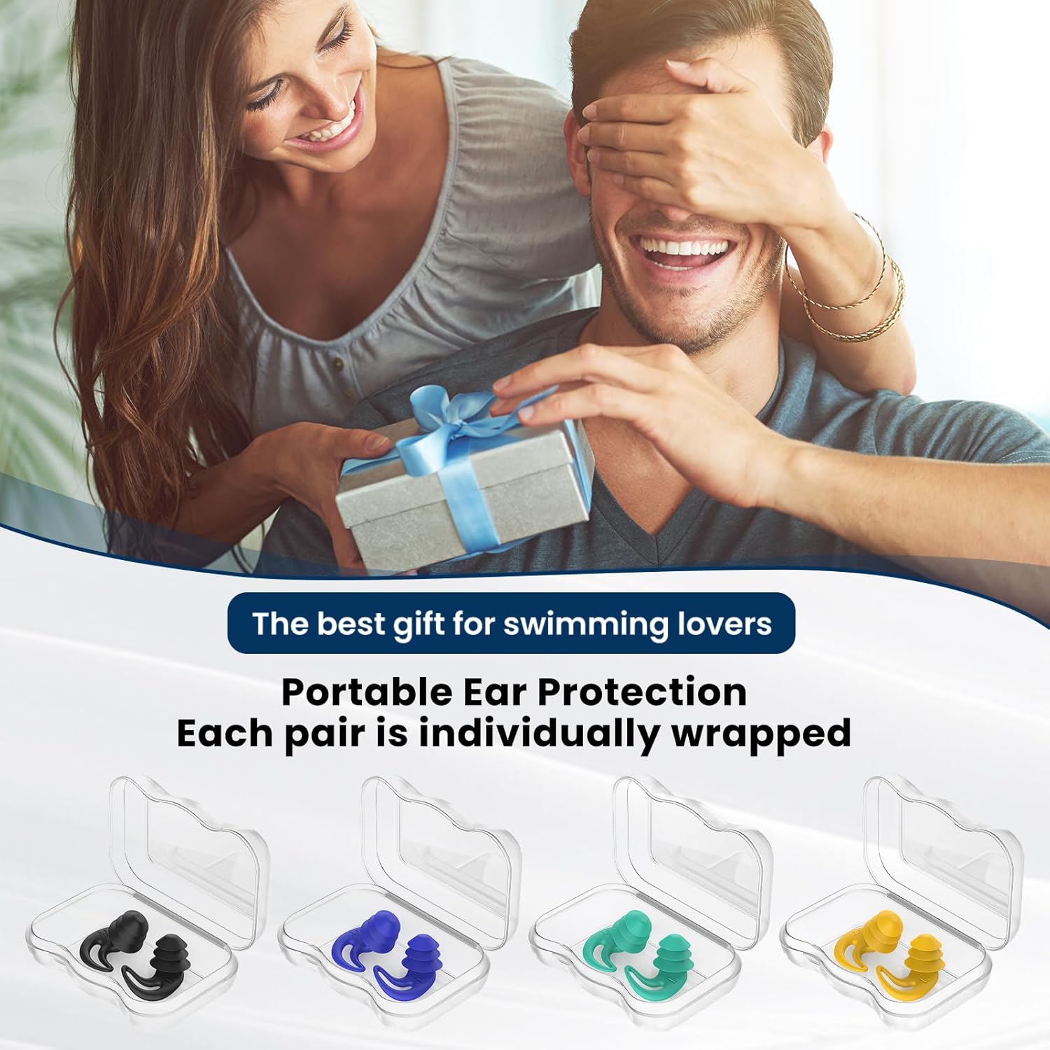 Thumbnail 5 de Swimming Ear Plugs 4 Pairs Silicone for Adults 🏊