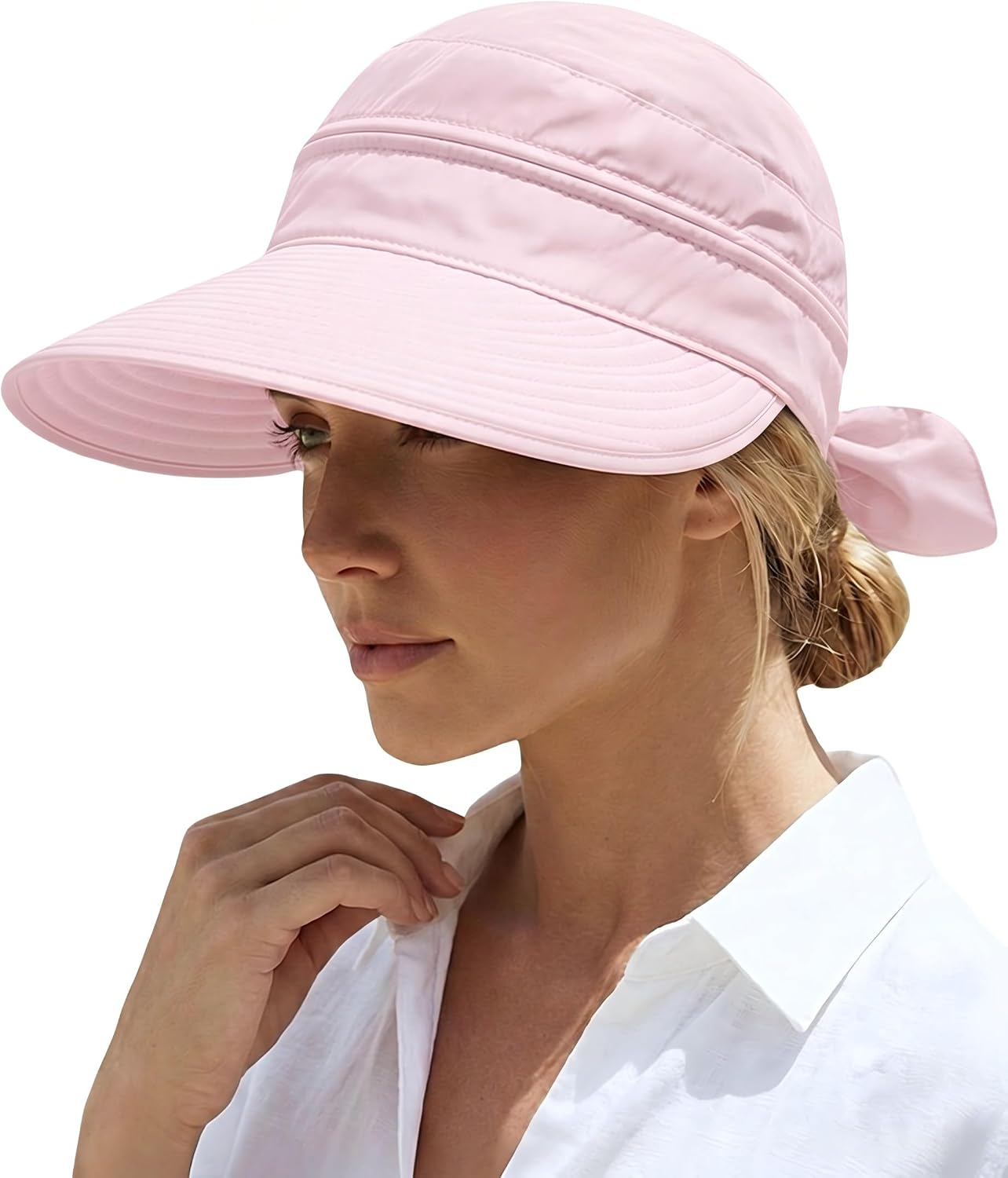 Detalle de AlturaGo 2-in-1 Women's Sun Hat and Visor, Ponytail-Friendly, Quick-Dry