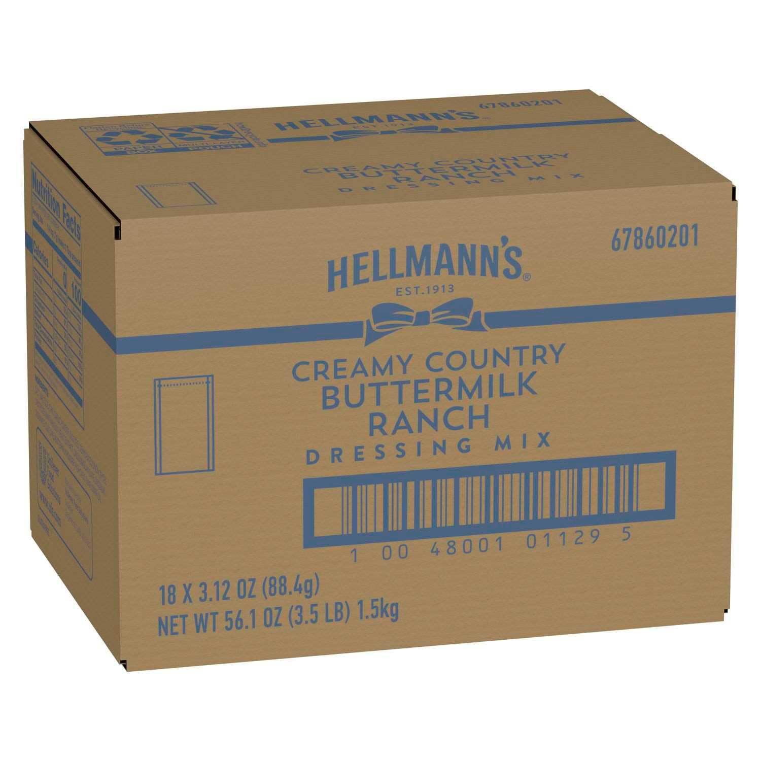 Thumbnail 6 de Hellmann's Creamy Country Buttermilk Ranch Salad Dressing Dry Mix, 18 Pouches
