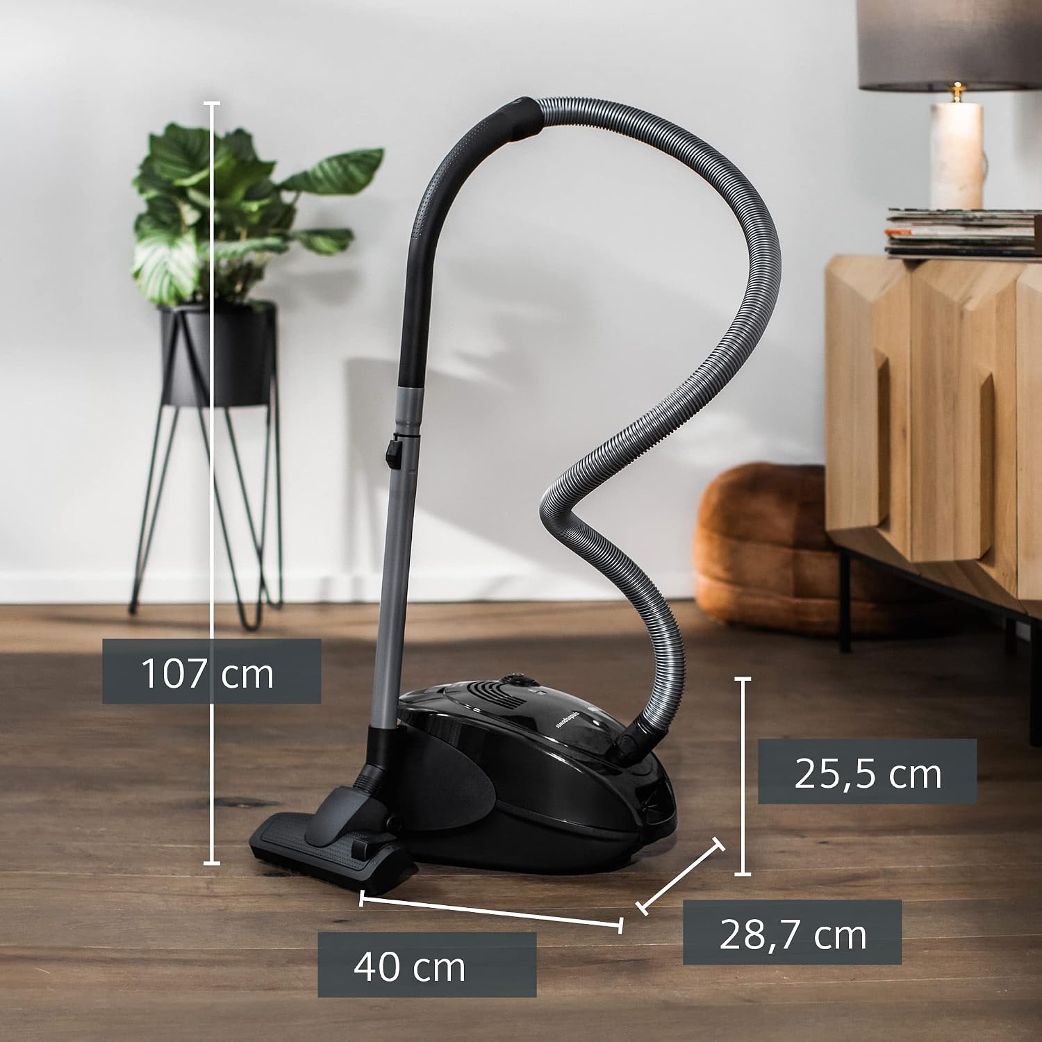 Detalle de Siemens Staubsauger mit Beutel synchropower VS06B112A – leistungsstarker Bodenstaubsauger mit Hygienefilter