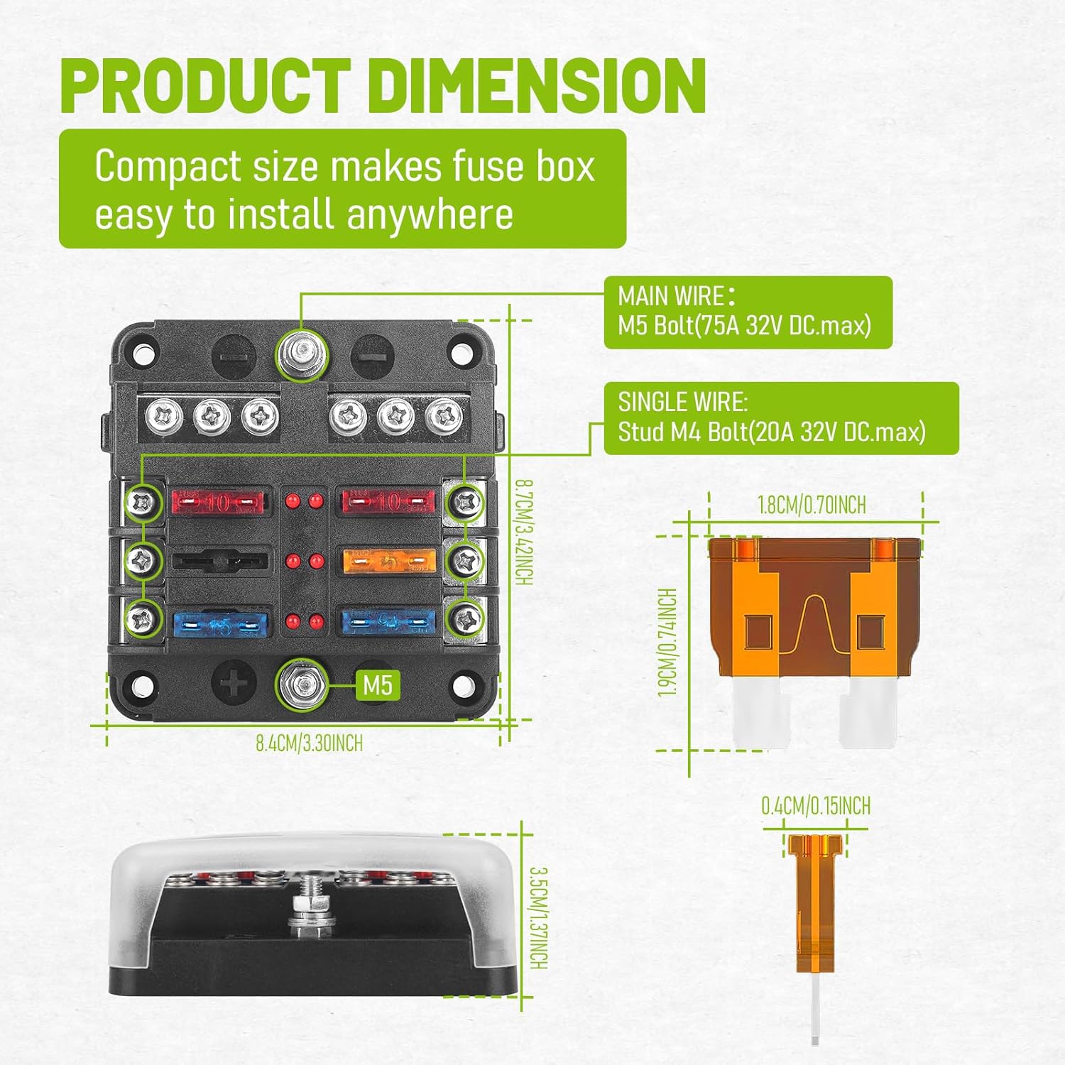 Thumbnail 5 de Chelhead 6 Way Boat Fuse Block 12V 🔌