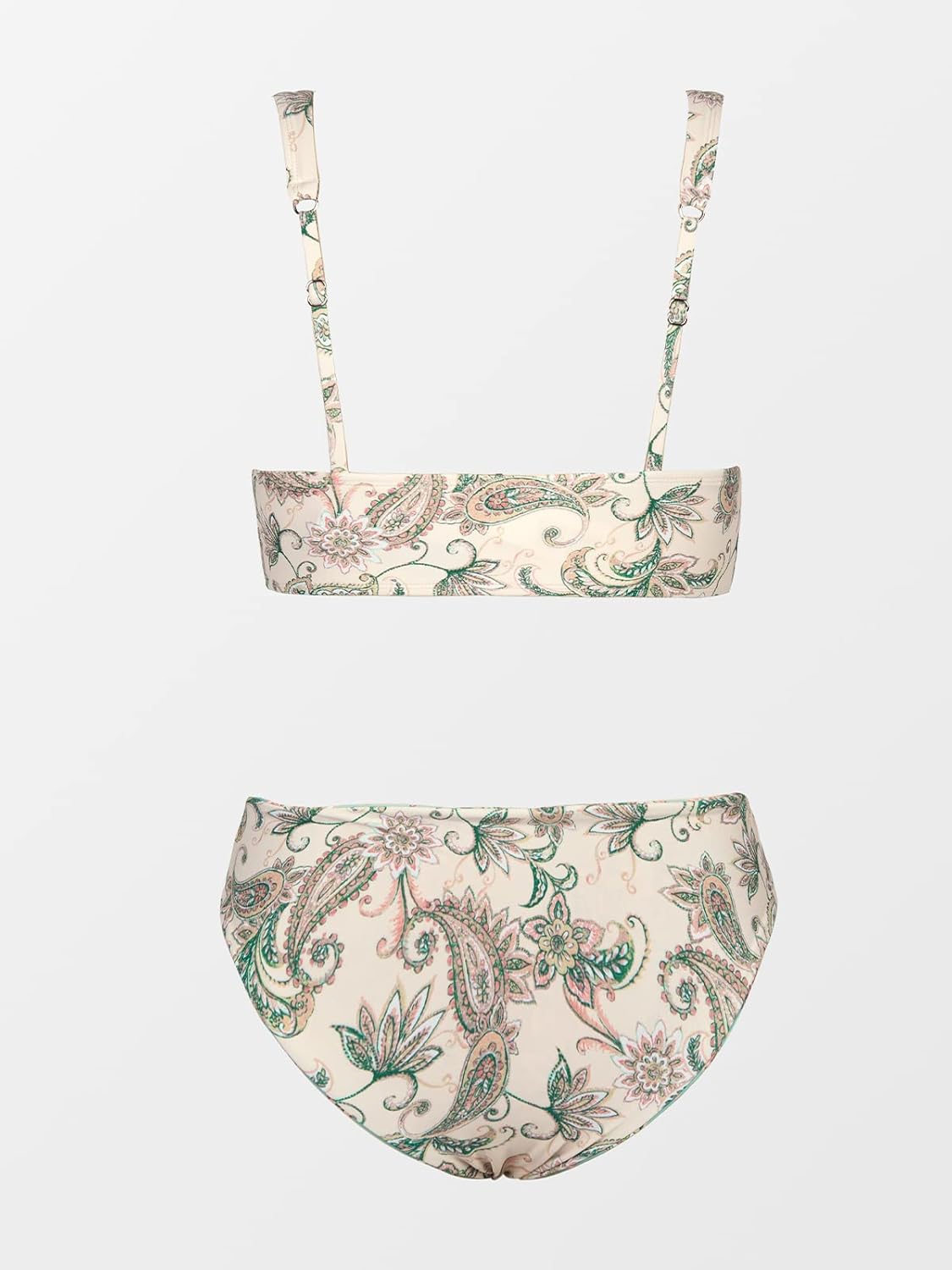 Thumbnail 6 de CUPSHE Ensemble bikini deux pièces pour femme – Col en V profond, auto-noué, motif cachemire, réversible – Taille moyenne