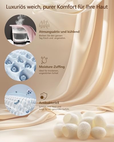 Detalle de Aosun Seiden Schlafmaske für Seitenschläfer, 22 mm, 100% Bio-Maulbeerseide – Lichtblockierende Augenmaske mit verstellbarem Band