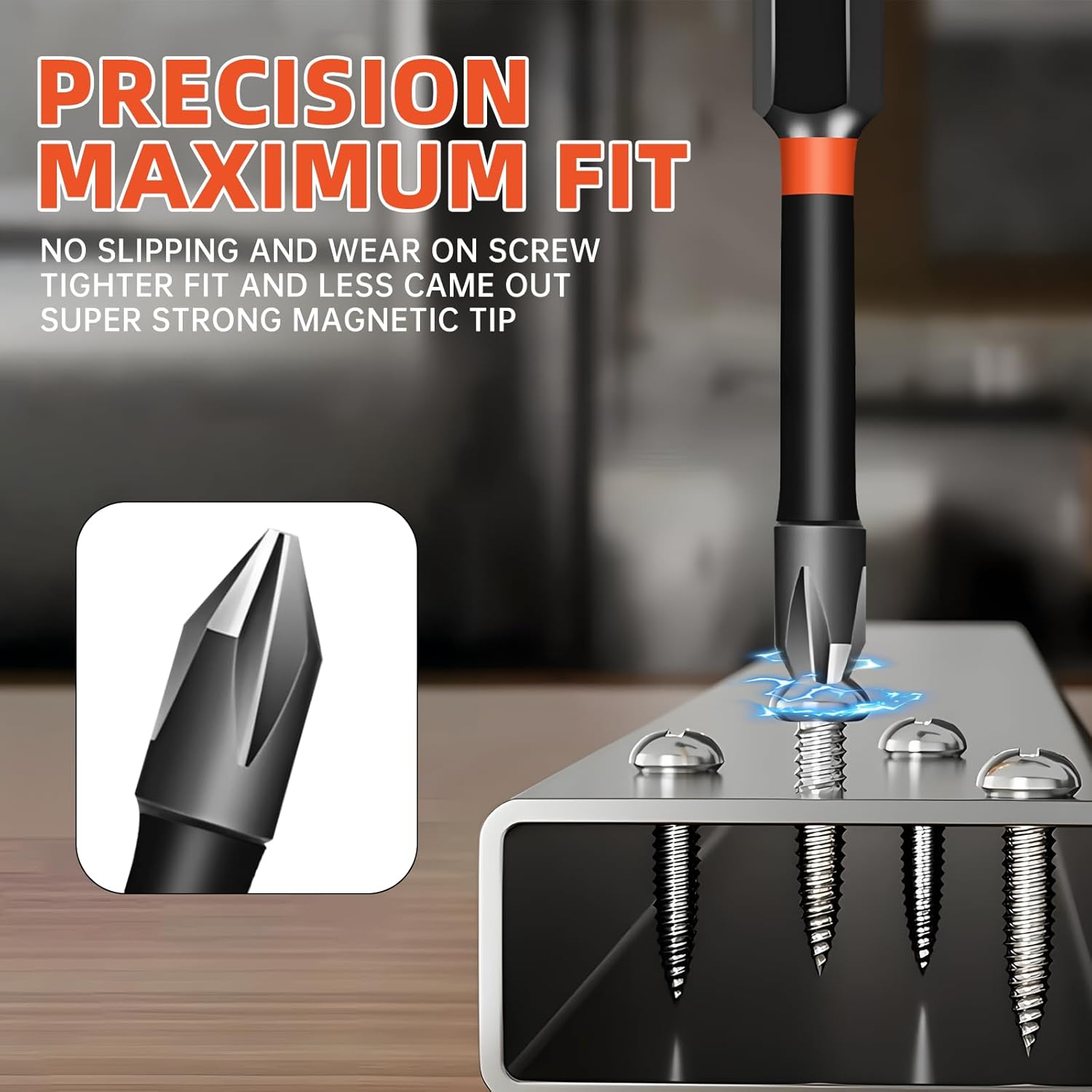 Thumbnail 4 de KASAFE 10 Pcs Long PZ2/PH2 Magnetic Impact Screwdriver Bits – S2 Steel, 1/4" Hex