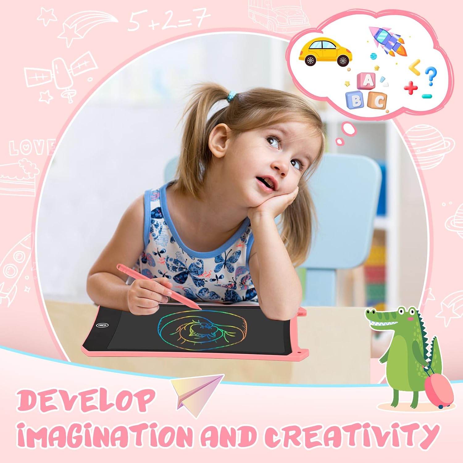 Detalle de EooCoo LYX8502 LCD Writing Tablet 2-Pack, 8.5-Inch Pressure-Sensitive Boards