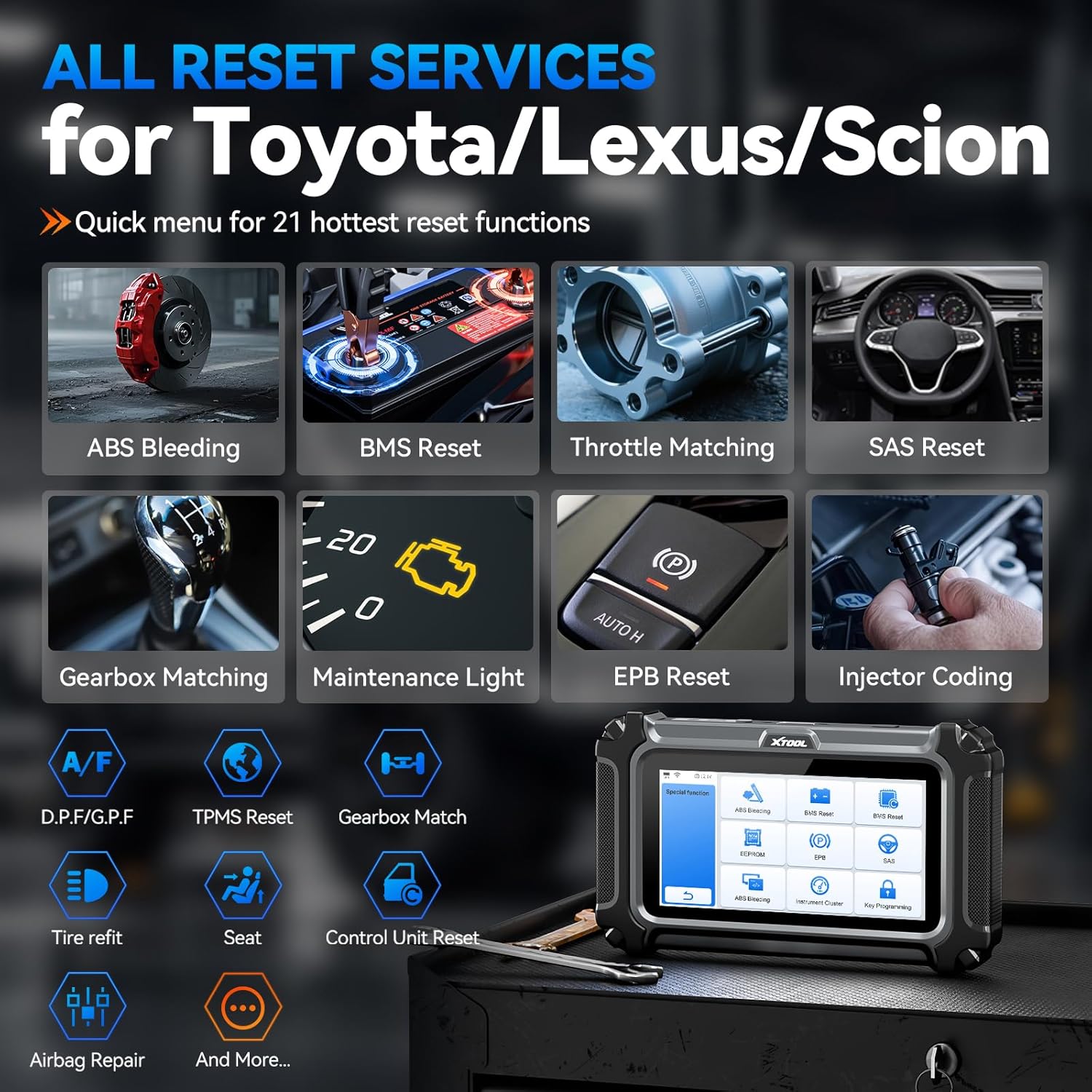 Detalle de XTOOL IP500 OBD2 Scanner for Toyota: Full Systems Bidirectional Diagnostic Tool