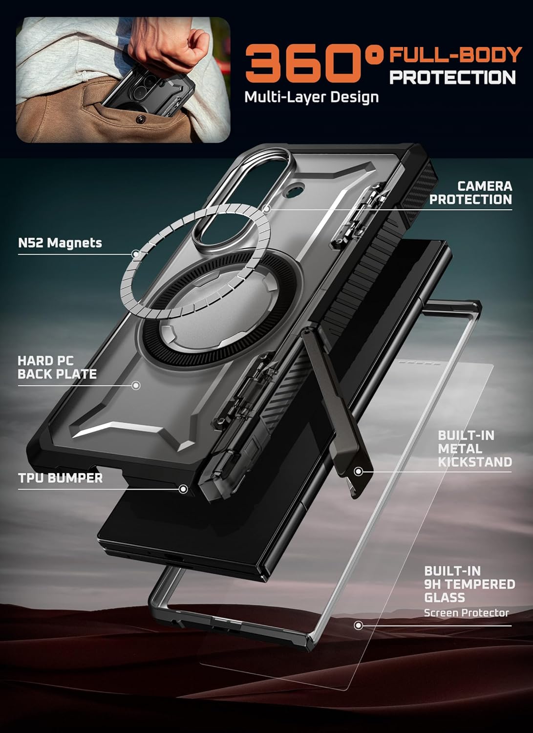 Thumbnail 6 de SUPCASE Samsung Galaxy Z Fold 7 rugged case with kickstand