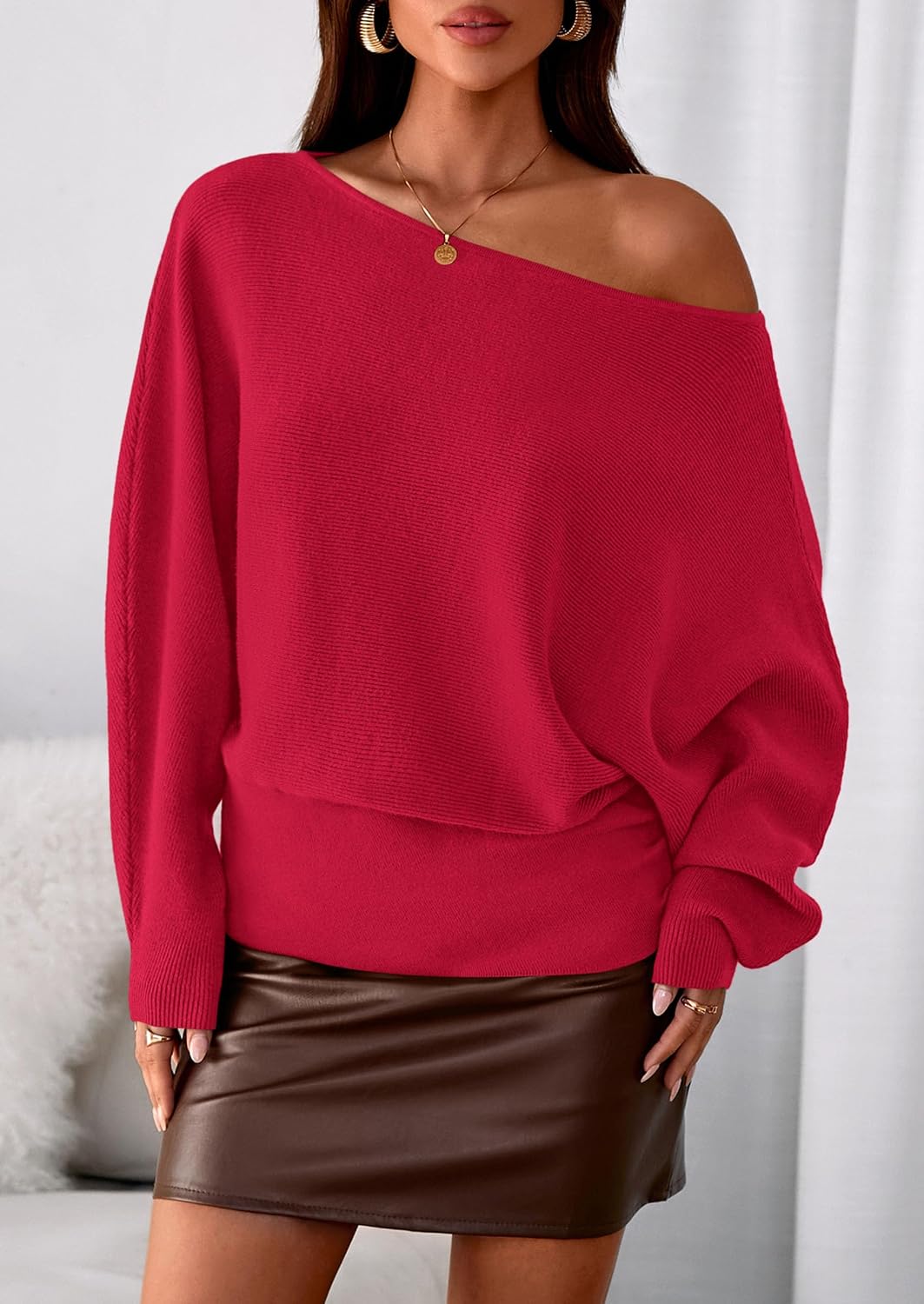 Thumbnail 1 de PRETTYGARDEN Off The Shoulder Sweater S-XXL