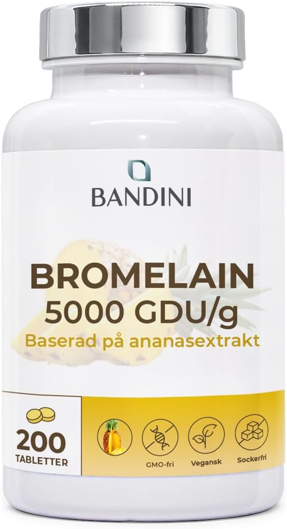 Detalle de BANDINI Bromelain 5000 GDU/g, magsaftresistenta tabletter, 200 st