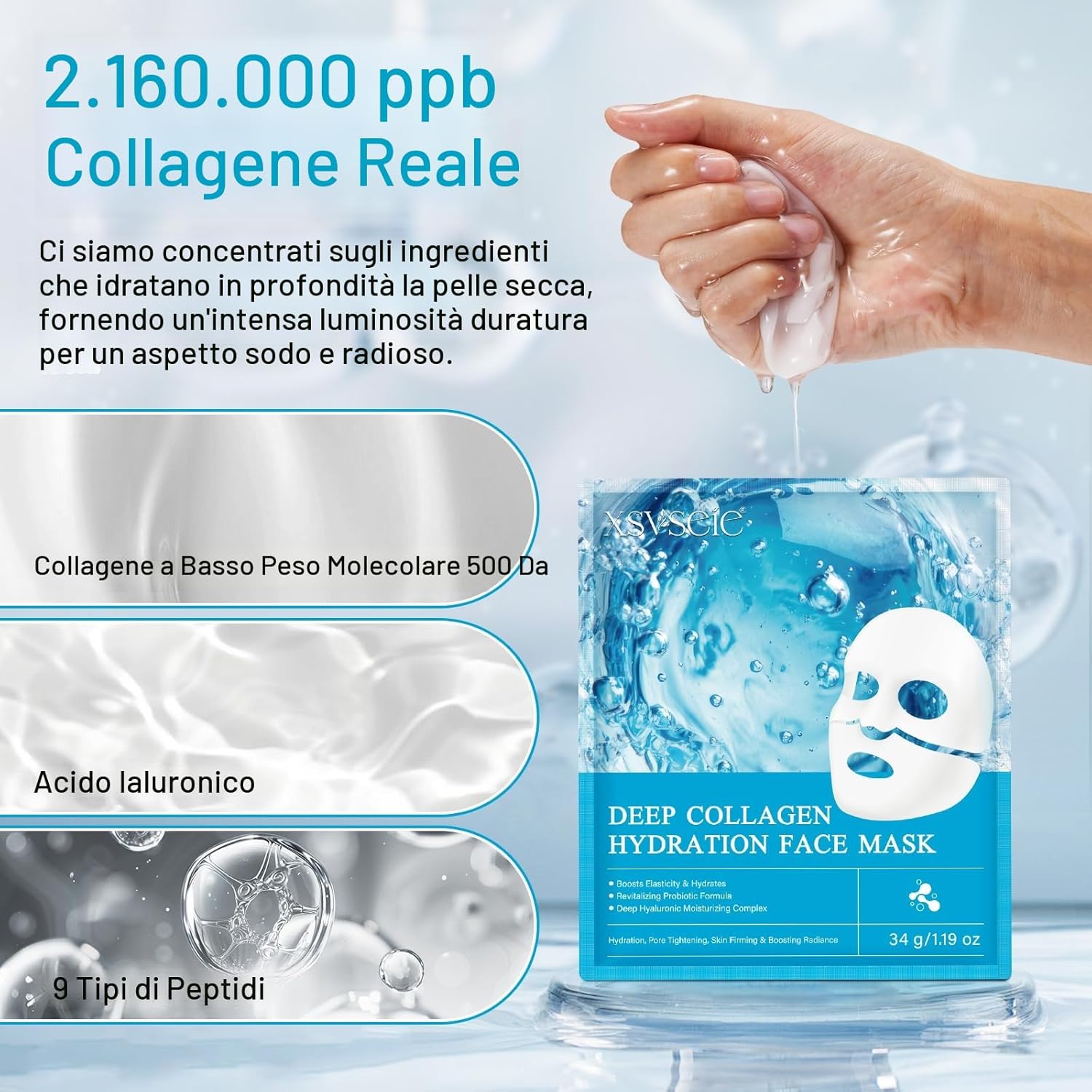 Thumbnail 3 de Collagen Real Deep Mask 8PCS maschera viso