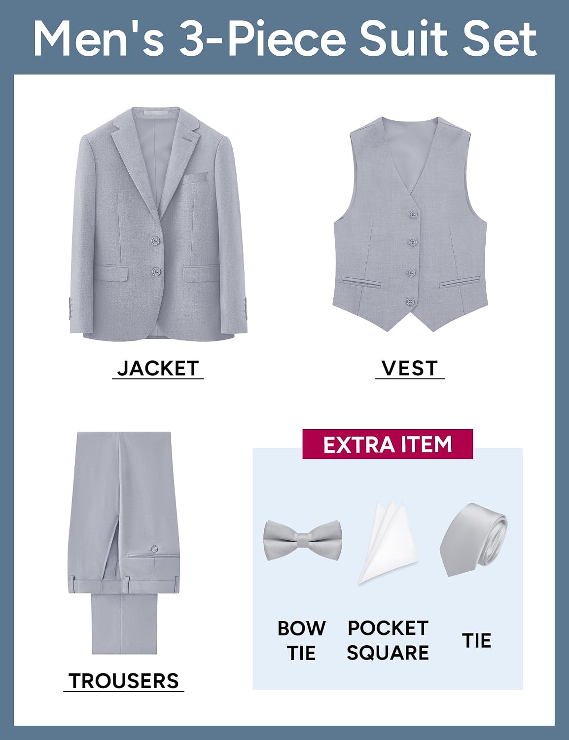 Thumbnail 1 de Gentle Season 5-Piece Stretch Slim Suit 🤵