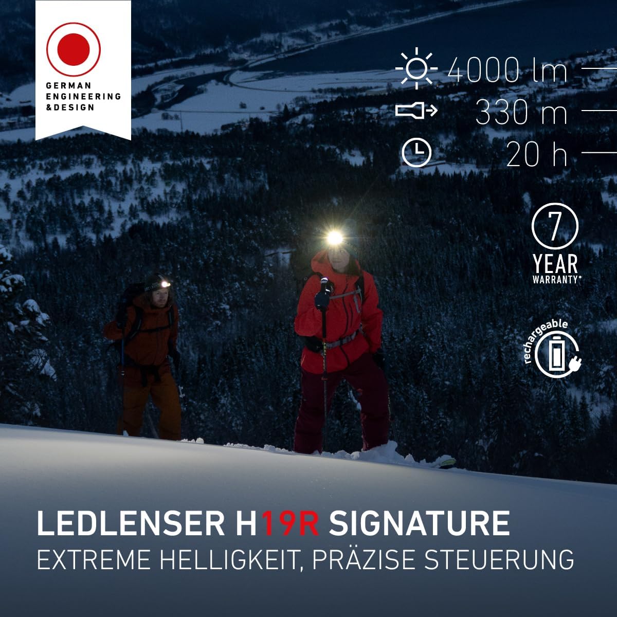 Thumbnail 1 de Ledlenser H19R Signature Premium Stirnlampe – 4000 Lumen, Fusion Beam, Bluetooth, IP68