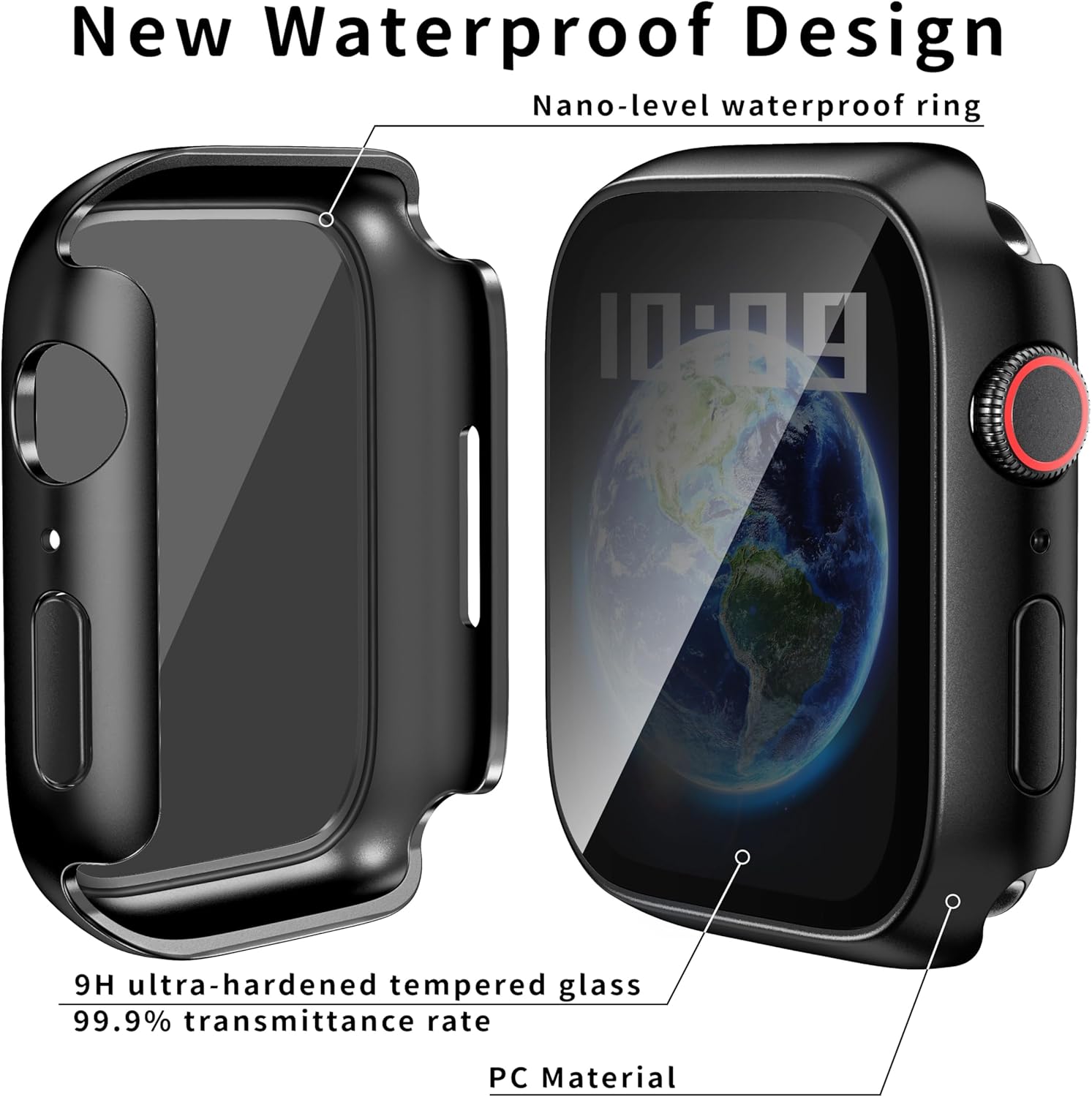 Thumbnail 2 de Zumyzu 46mm Waterproof Privacy Case with Anti-Peep Screen Protector for Apple Watch