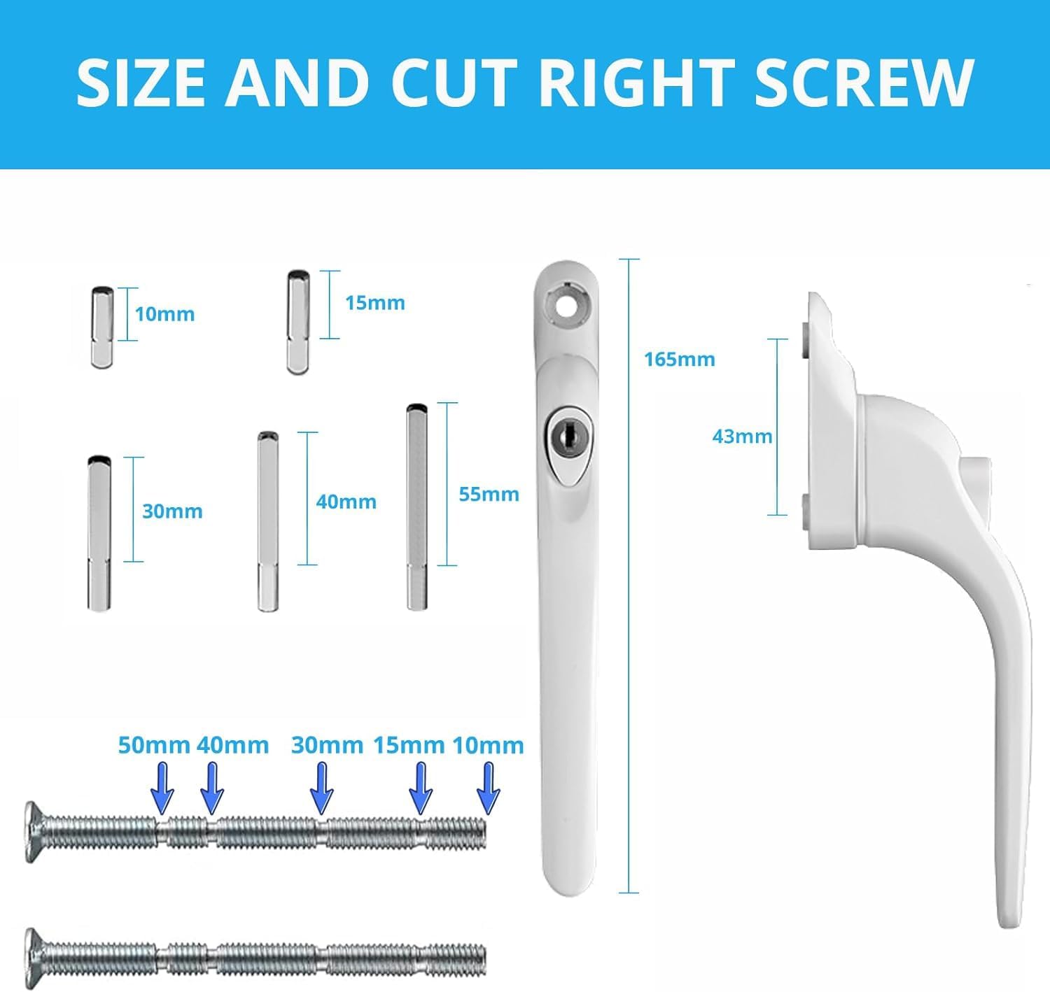 Thumbnail 1 de UPVC window handle set with lock