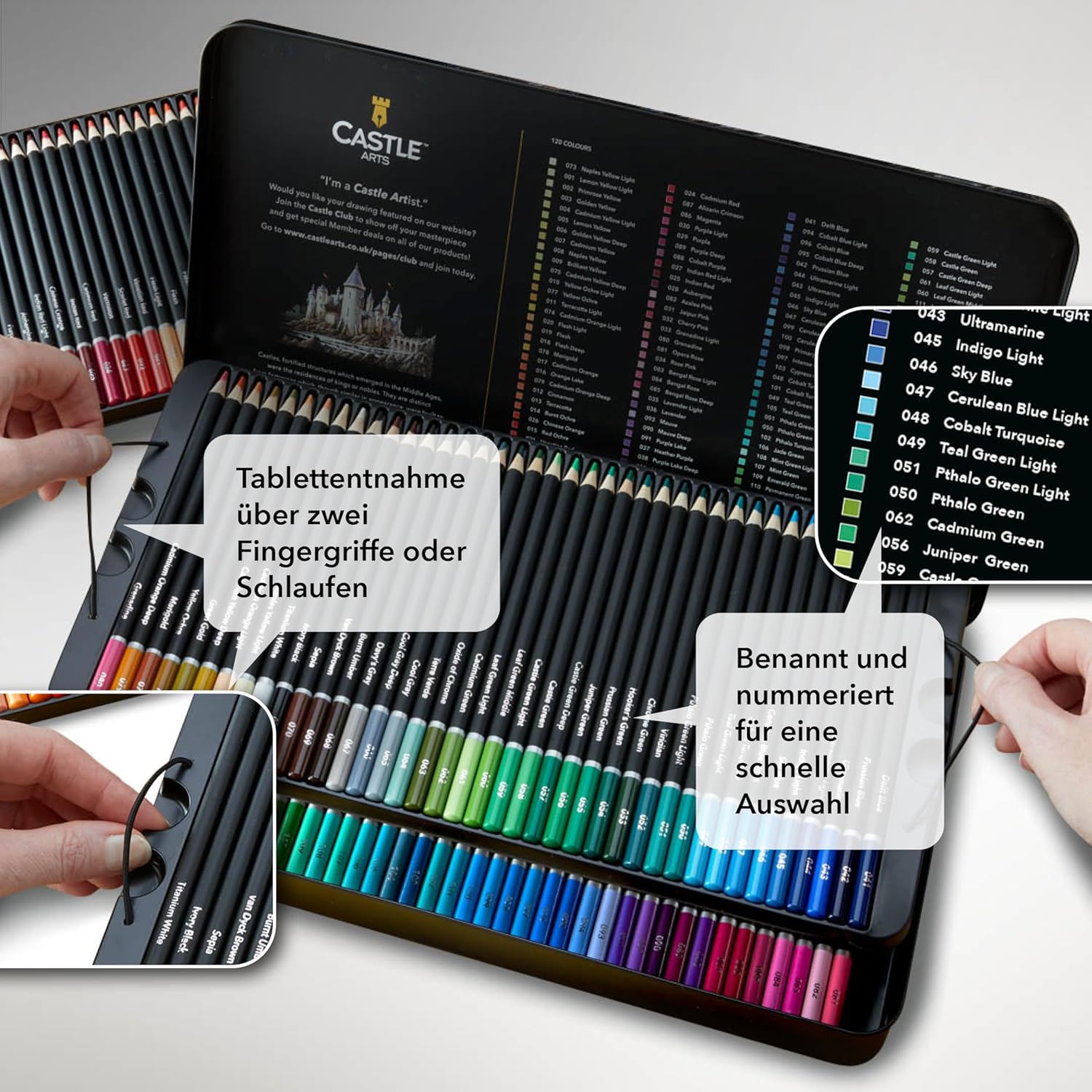 Detalle 2 de Castle Art Supplies 120 Buntstifte Set ✏